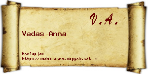 Vadas Anna névjegykártya