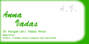 anna vadas business card